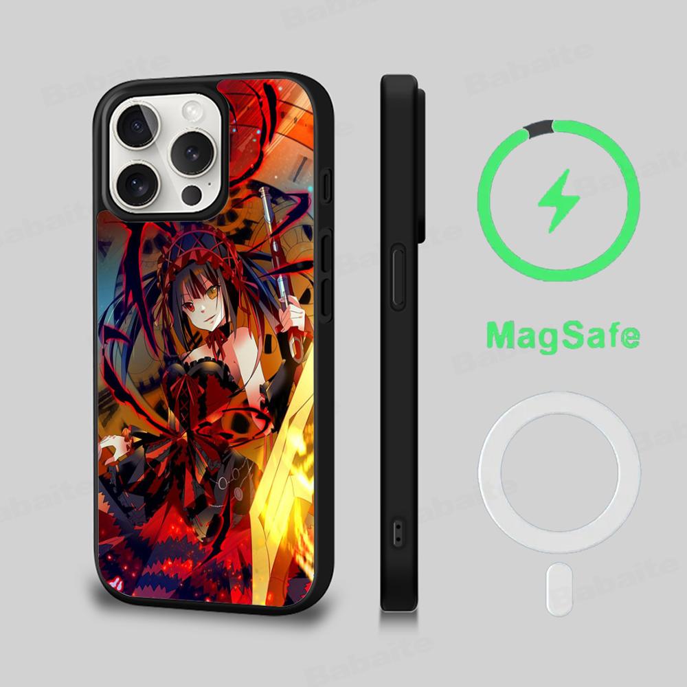 Cartoon K-Kurumi T-Tokisaki Phone Case Magnetic Case For IPhone 16 14 13 12 11 15 Pro Max Plus For Magsafe Wireless Charge Cover