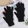 Gants Tricotés Noirs pour Adultes, Doigts Entiers