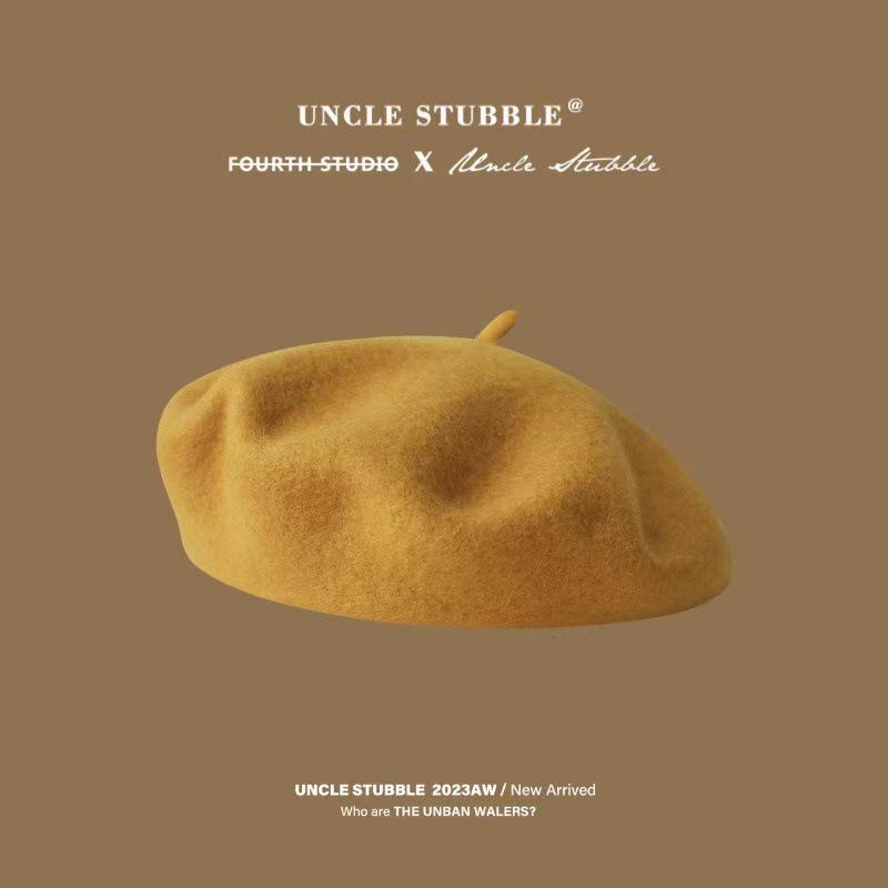 Высококачественный австралийский шерстяной берет: Анти-пиллинг, корейский стиль, однотонная, ретро-шляпа художника для девочек One Size