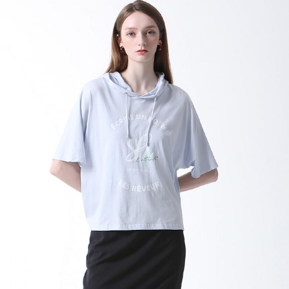 

She S miSS GliTTer LeTTering Hooded T ShirT Price 198 000 Won Light blue (LL)/55
