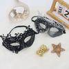 Rhinestone Decorated Party Mask Hollow Lace Half Face Half-Face Mask Plastic Costume Props Rhinestone Mask Masquerade Party
