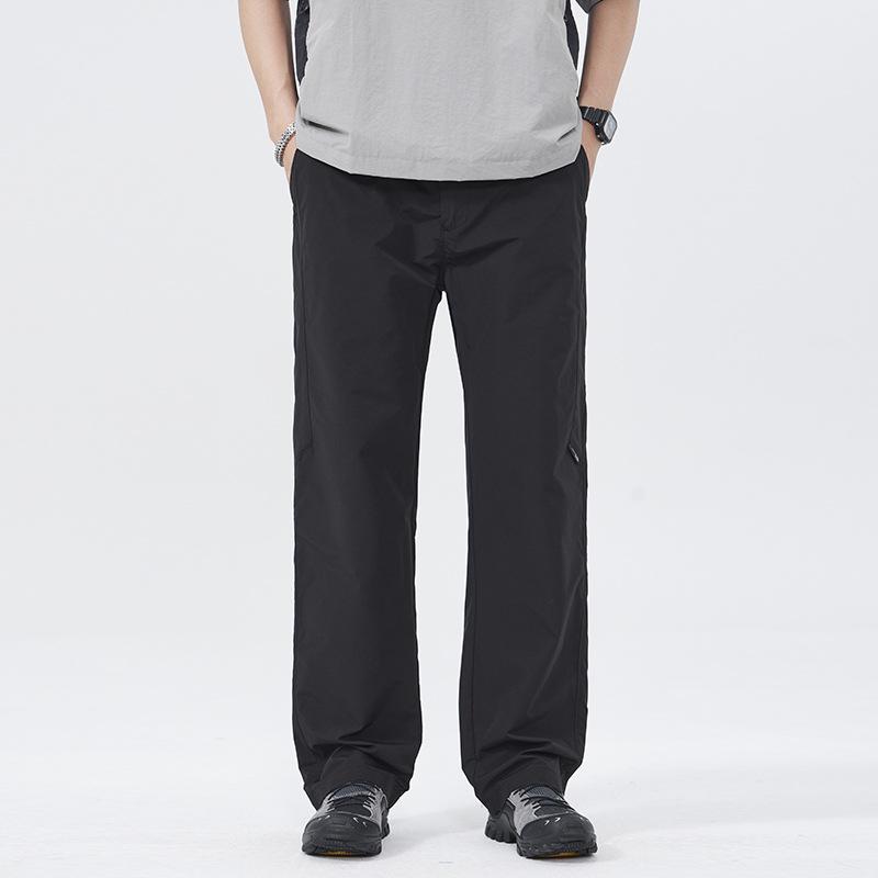 Straight casual pants men's new American spring and summer men's pants splicing three-proof charge pants loose wide-leg trousers