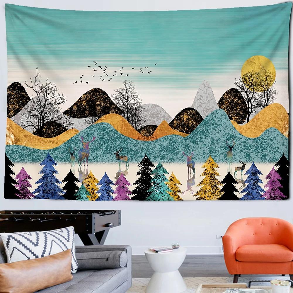 Abstract Wave Wall Hanging Home Wall Decoration Tapestry Office Living Room Tapestry