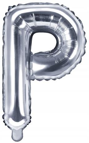 Balon Foliowy Litera "P", 35Cm, Srebrny, 1 Szt.