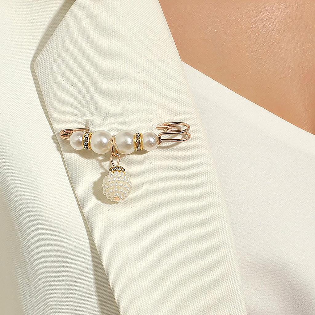 AINAMEISI 12 Stück Mode Perlenbrosche Taillenraffung Verstellbarer Rock Rutschfeste Metallnadel Fixierte Kleidung DIY-Accessoires