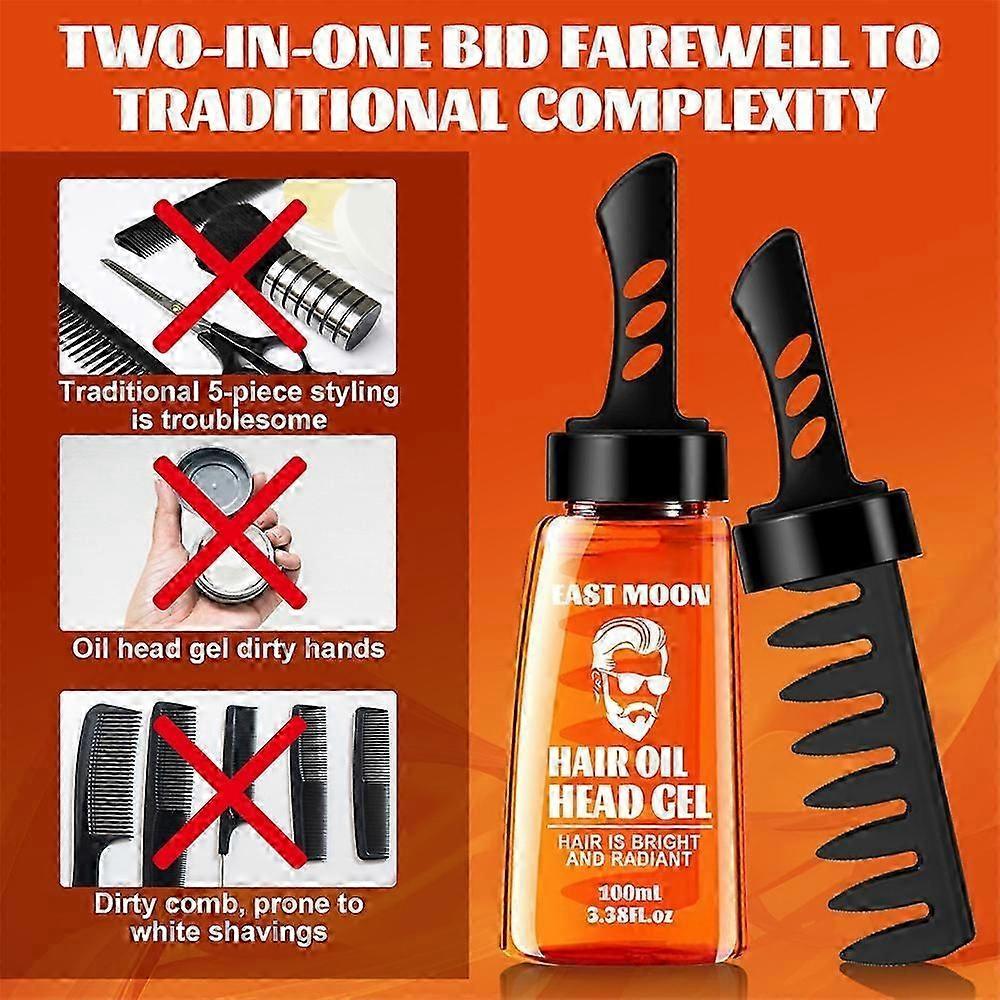 3Pcs 2-in-1 Hair Oil Head Gel Brush Quick-drying Hair Gel Combs Non-greasy Hair Salon