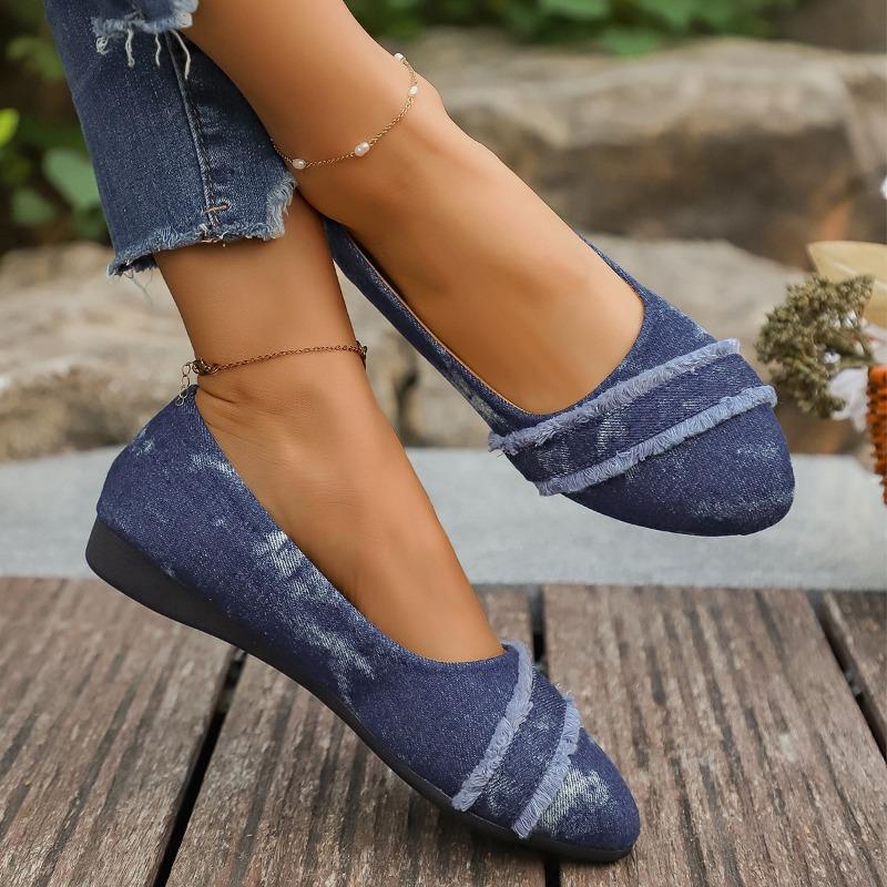 Single Shoe Spring and Summer New One Foot Pedal Flat Pointed Shallow Single Shoe Fashion Comfortable Single Shoe Women