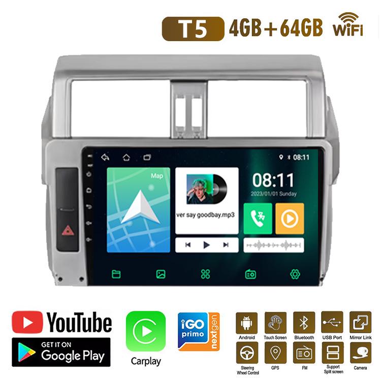 Toyota Land Cruiser Prado Android GPS Navigator with Rearview Camera & CarPlay Compatibility