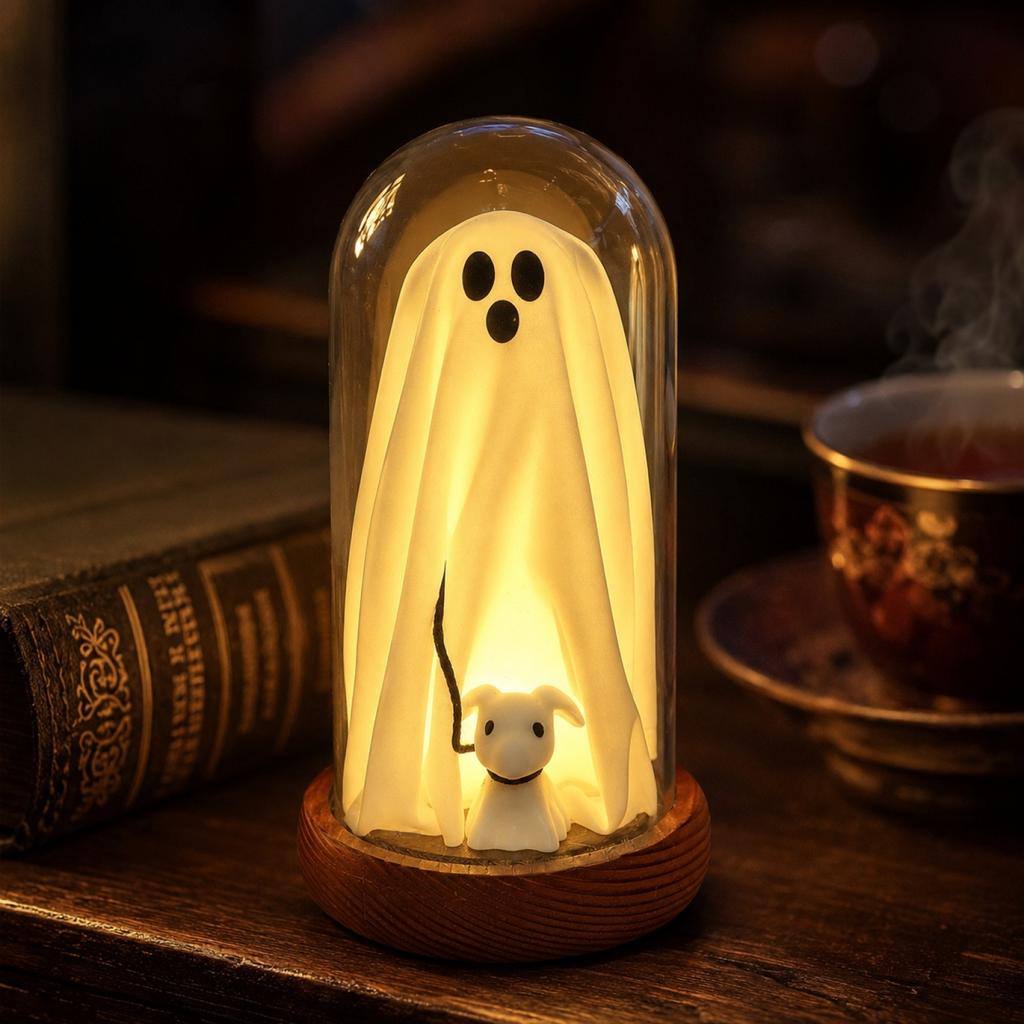 Halloween Light Up Table Decoration Shaped LED Lamp with Figurine for Indoor Party Scene Arrangement Battery Operated Prop