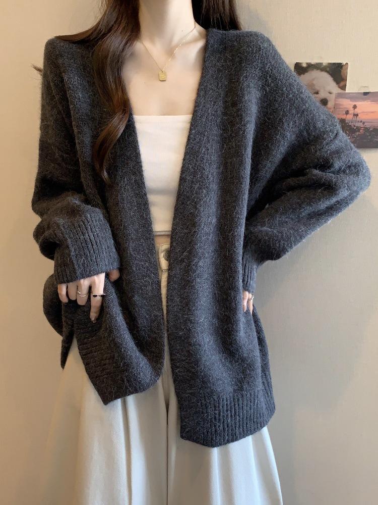 Korean Style Loose Knit Cardigan - Autumn 2026 Arrival, Women's Soft Sweater
