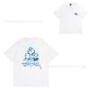 [2] American trendy brand short-sleeved t-shirt black and white collection printed short-sleeved t-shirt casual couple men and women of the same style