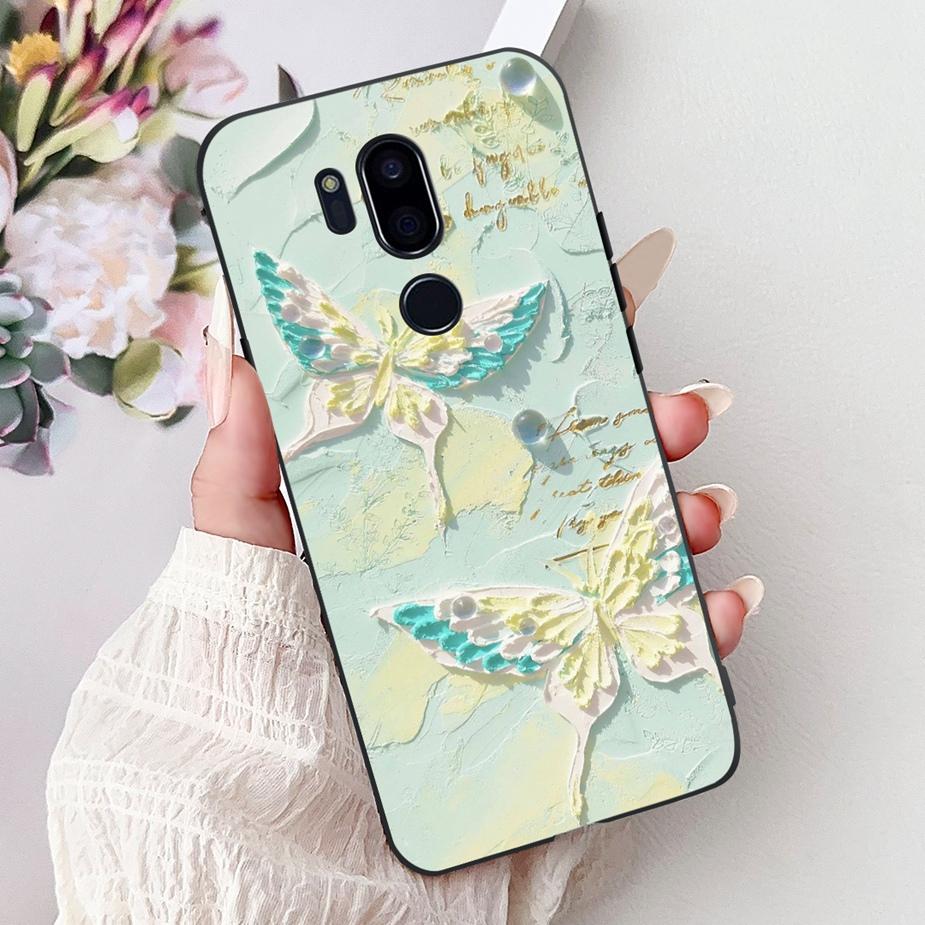 For LG G7 ThinQ Case Cute Cat Luxury Painted Cover Soft Slim Phone Case For LG G7 ThinQ G7Thinq LM-G710 G710 G7+ Back Cover Bags