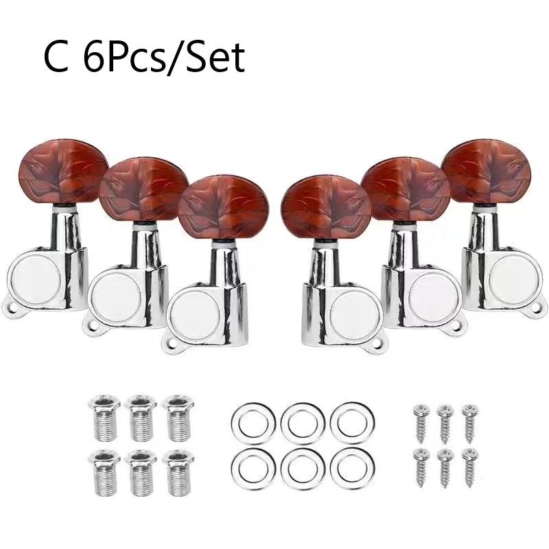 Folk Guitar String Tuning Pegs Semi-Closed/All-Closed Metal Guitar String Button Tuner Machine Heads Guitar Accessories