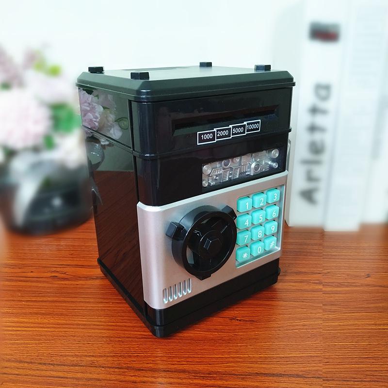 Internationales Sparschwein im Geldautomaten-Stil: Münzbetriebener, sprachaktivierter, rollender Münz-Elektroniksafe für Kinder