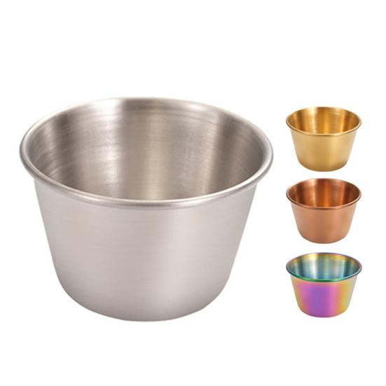 Polished Stackable Sauce Dish 304 Stainless Steel One-piece Design Seasoning Cup