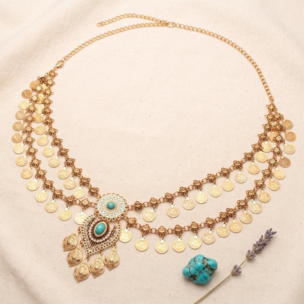 Double-Layer Waist Belt Elegant Body Chain Jewel Accessory Waist Jewelry Dance