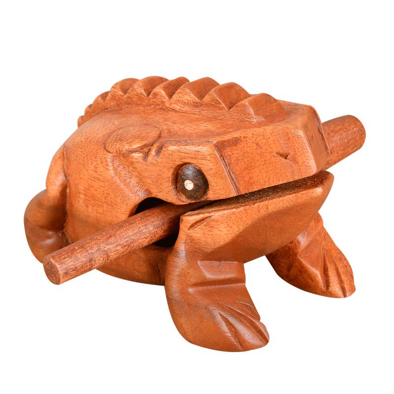 Thai Toad Wooden Frog Carving - Creative Fish Ornament & Travel Souvenir Gift