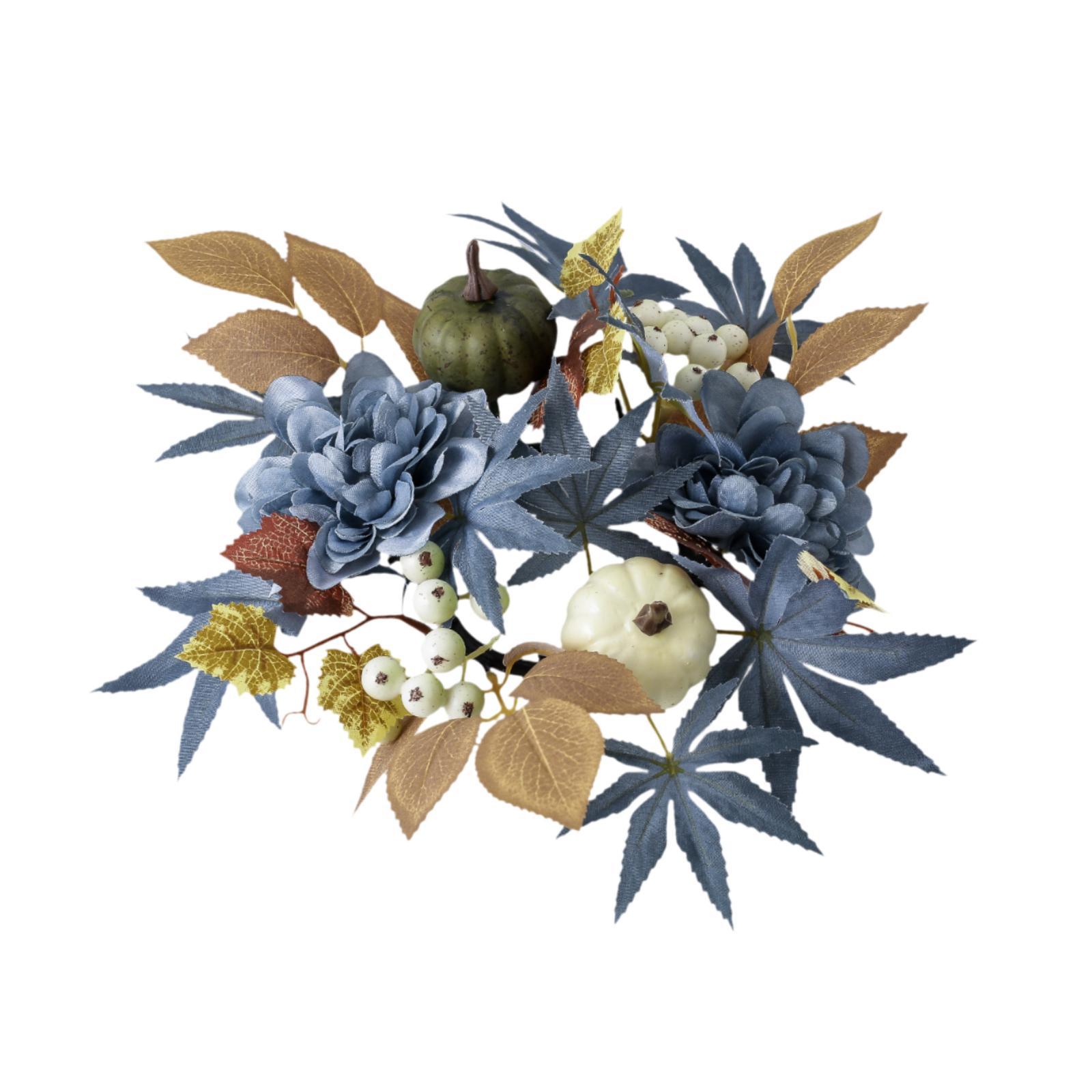 

Candle Ring Wreath Pillar Candle Stand Creative Craft Rustic Decor Candle Holder for Festival Proposal Party Supplies Gift Home синий