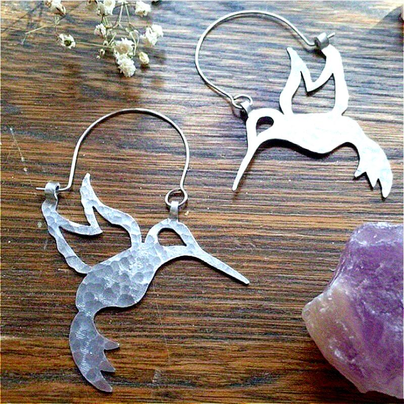 Minimalist Creative Birds Shaped Silvery Plated Hoop Earrings for Women's Bohemian Style Daily Party Jewelry Accessories