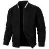Men's Zipper Stand Collar Sweatshirt Jacket Men's Casual Plaid Cardigan Sweatshirt
