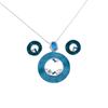 New enamel color hollow round stud earrings pendant set women's fashion high sense hollow ring necklace