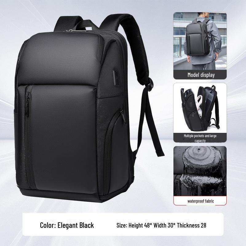 High-Capacity Waterproof Unisex Backpack: Trendy Travel & School Bag with Laptop Compartment