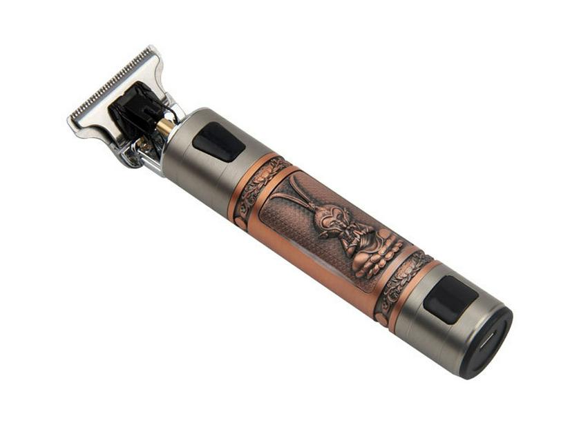 T9 Digital Display Skull Head Hair Clipper: USB Rechargeable, Zinc Alloy Trimmer for Precision Shaving and Carving.