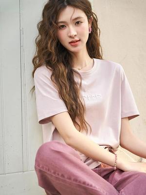 Women T-shirt 2024 Summer New Three-dimensional Embroidery O-neck Casual Commuter Pullover Tops MXD12T0241