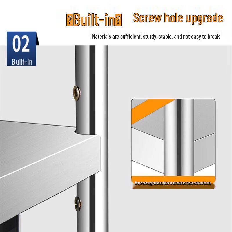 Bieying 3-Tier Stainless Steel Kitchen Storage Shelf
