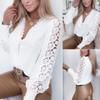 Elegant Vintage White Lace Shirt Women Long Autumn Lace Long Sleeve Crochet Blouse Women Hollow Tops Shirts Female 23338