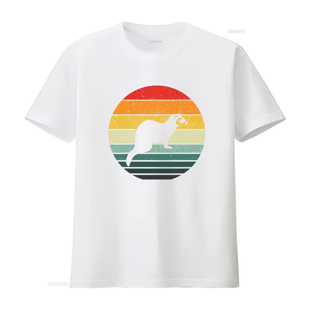 Vintage Ferret Retro T Shirt vintage Washed Unisex graphic homme fashion streetwear Stretched Slightly Comfortable