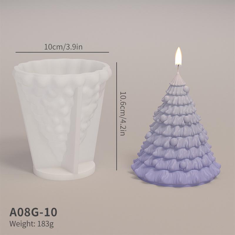 Christmas Pine Tree Scented Candle Silicone Mold, Easy Demolding for Decorative Plaster and Epoxy Resin Ornaments