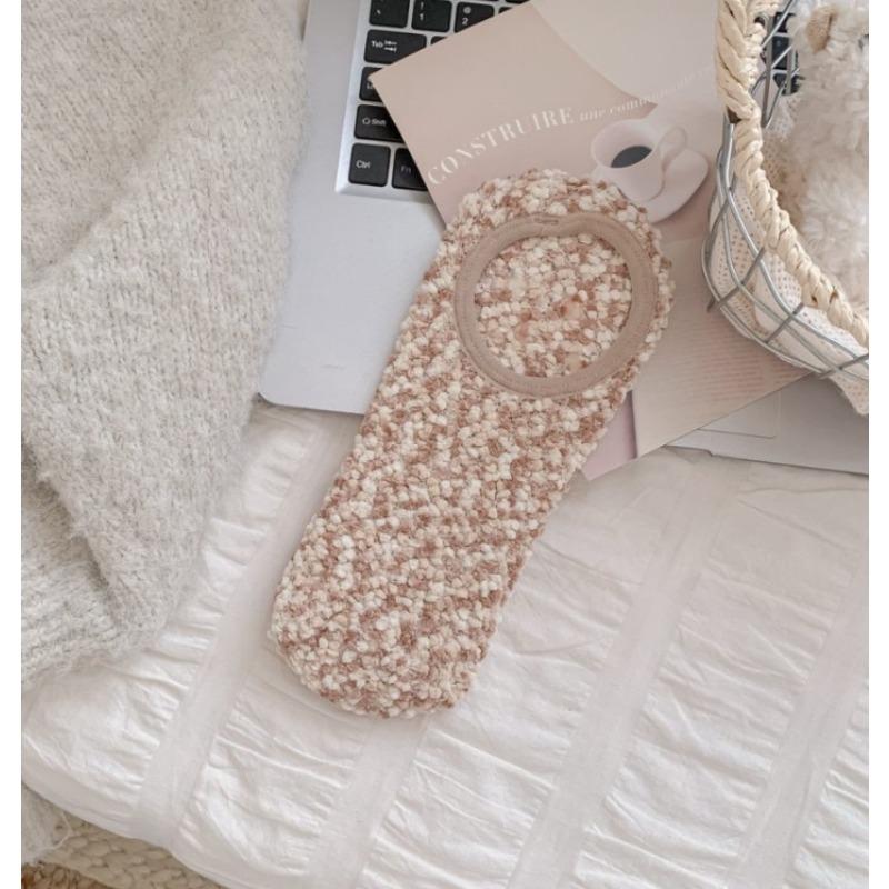 Autumn and Winter Dot-yarn Shallow-mouthed Women's Socks, Anti-slip, Thickened and Warm Home Yoga Socks, Large-sized Floor Socks