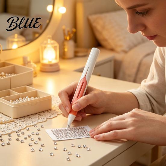 Automatic Drill Pen Rhinestone Art Bead Dispenser Painting Applicator Tool No Wax Needed Wax-free Reloadable for 2.8mm Round Drills