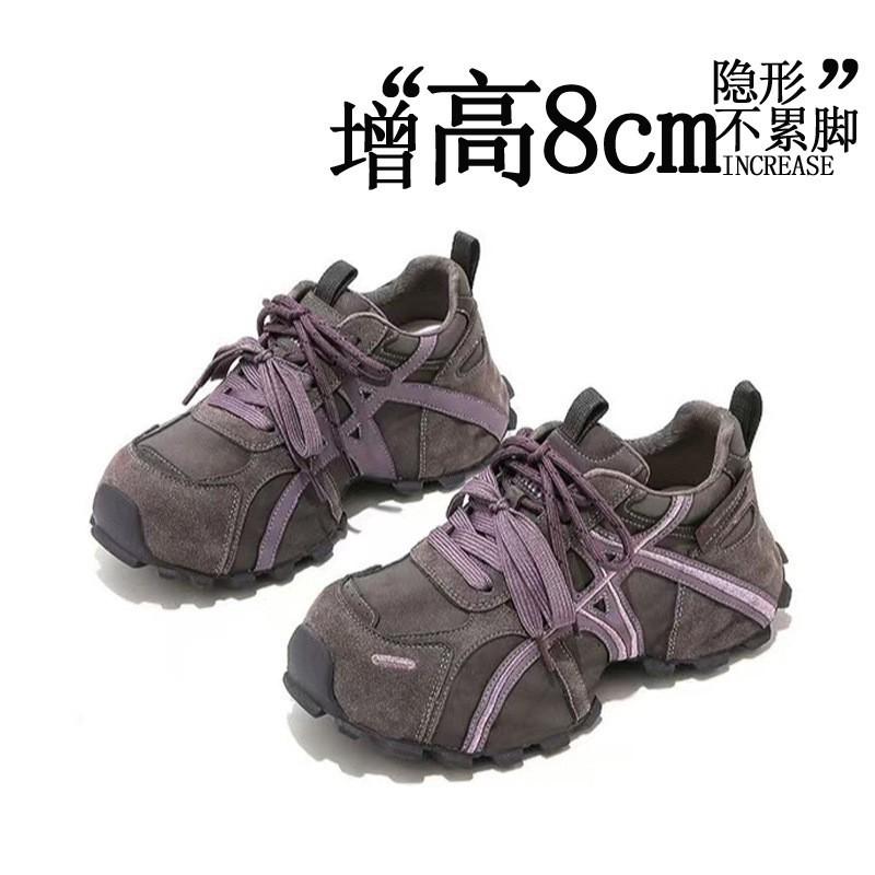 Thick-soled dad shoes women's autumn and winter new sports and leisure show height, small man inner height increase rubber sole