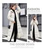 Women's Long Slim Winter Coat with Large Fur Collar