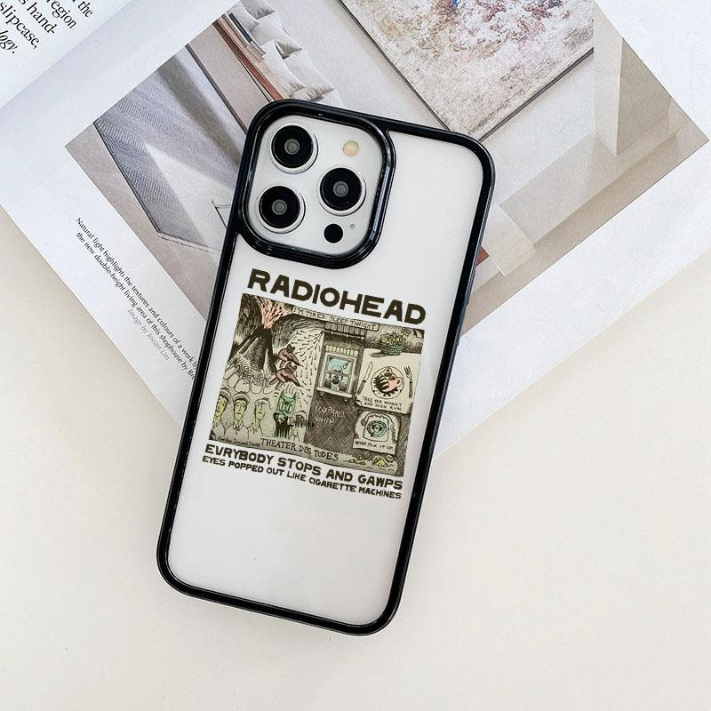 Transparente Handyhülle mit Radiohead-Motiv für iPhone 14, 12, 11, 13 Pro Max, X, XR, XS, SE (2020), 7, 8 Plus