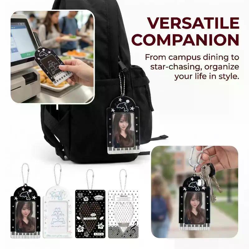Idol Photo Card Holder Transparent Display Case for Star Chaser Campus Meal Card Storage Pendant Accessory