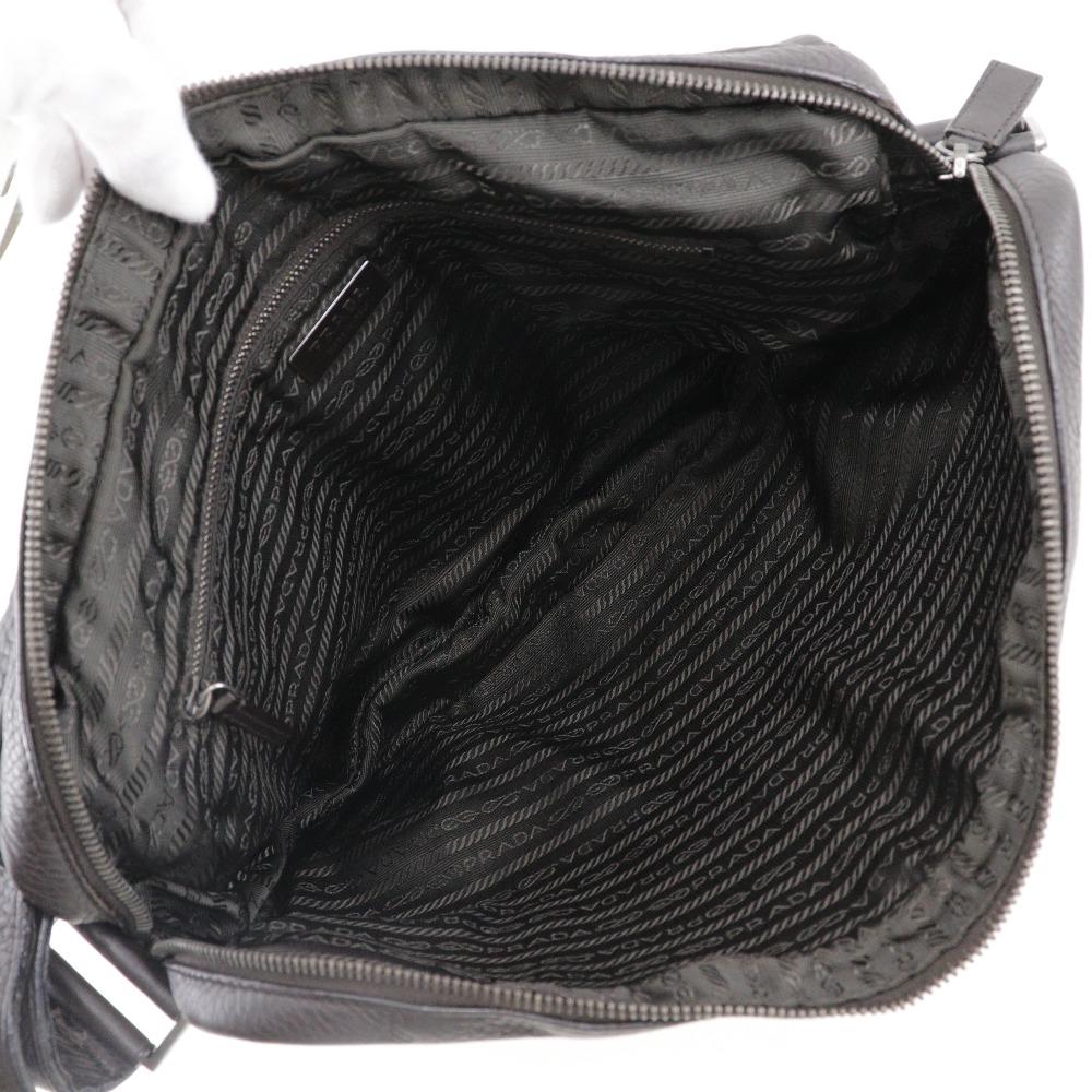 Prada Umhängetasche Schultertasche Braun Kalbsleder Herren Gebraucht