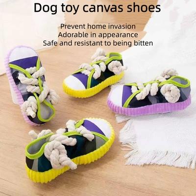 Pantoufle couineuse pour chien, corde à mâcher en forme de corde dentaire, nœud en forme d'ourson Corgi, anti-ennui, pour dépenser l'énergie de votre animal.