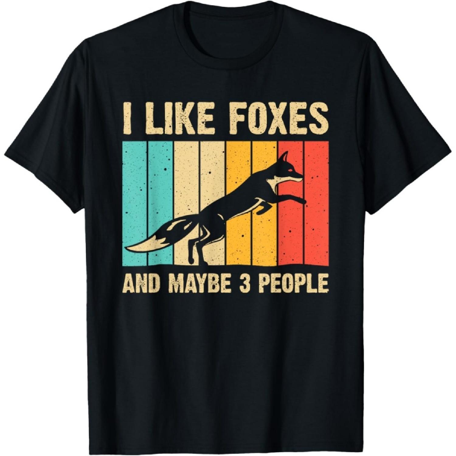 Funny Fox Design For Fox Lovers Men Women Kids Introverts T-Shirt(1) S