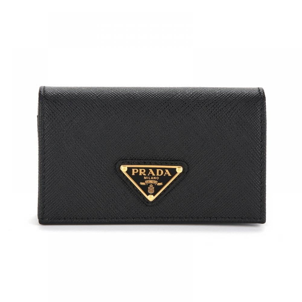 Prada Saffiano Triangle Logo Card Wallet 1mc122 Qhh F0002