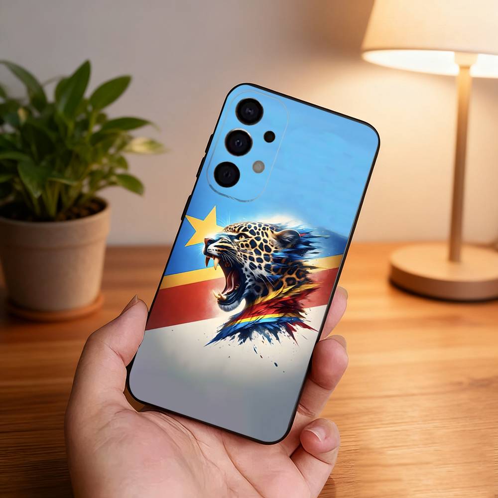 Democratic Republic Congo Flag Phone Case For Samsung S26,S25,S24,S21,S22,S23,S30,Ultra,S20,Plus,Fe,Lite,5G Black Cover