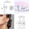 Original 925 Sterling Silver Hand of Fatima Blue Eye of Evil Hoop Earrings Cross Eardrop Earrings For Women Gift