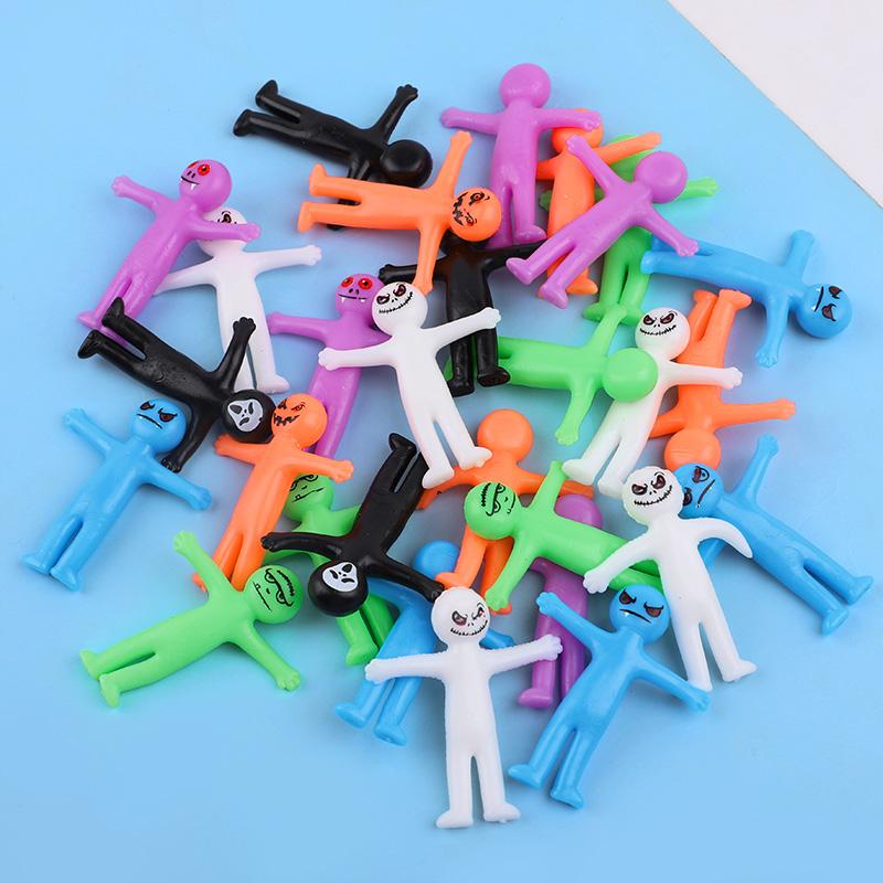 12-36 Stück Lustiger Kleiner Mann Halloween Dehnbares Spielzeug Kinder Halloween Geburtstagsfeier Gastgeschenke Goodie Bag Trick or Treat Eimer Füller