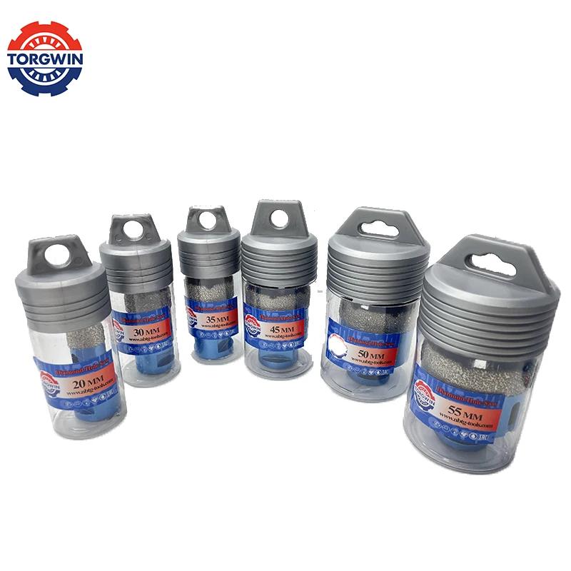 Conjunto de brocas de vácuo de diamante seco, corte de núcleo de diamante, serra de orifício para ladrilhos, granito, porcelanato, cerâmica, abridor de rosca M14, 6 peças