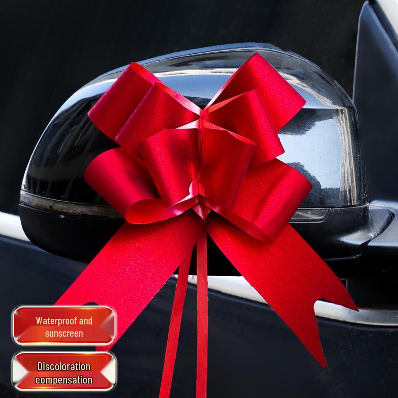 Полный набор лент и цветочных украшений для свадебной машины: Основной подголовник и полосы для автомобиля