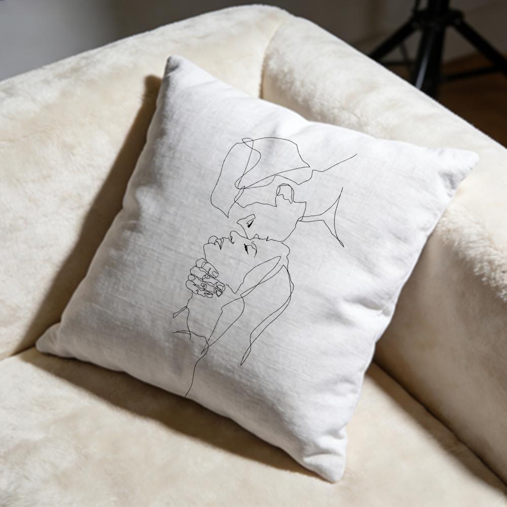 Minimalist Art Drawing Cushion Cover Soft Decorative Pillow Case Suitable for Bedroom Sofa Car Travel Use
