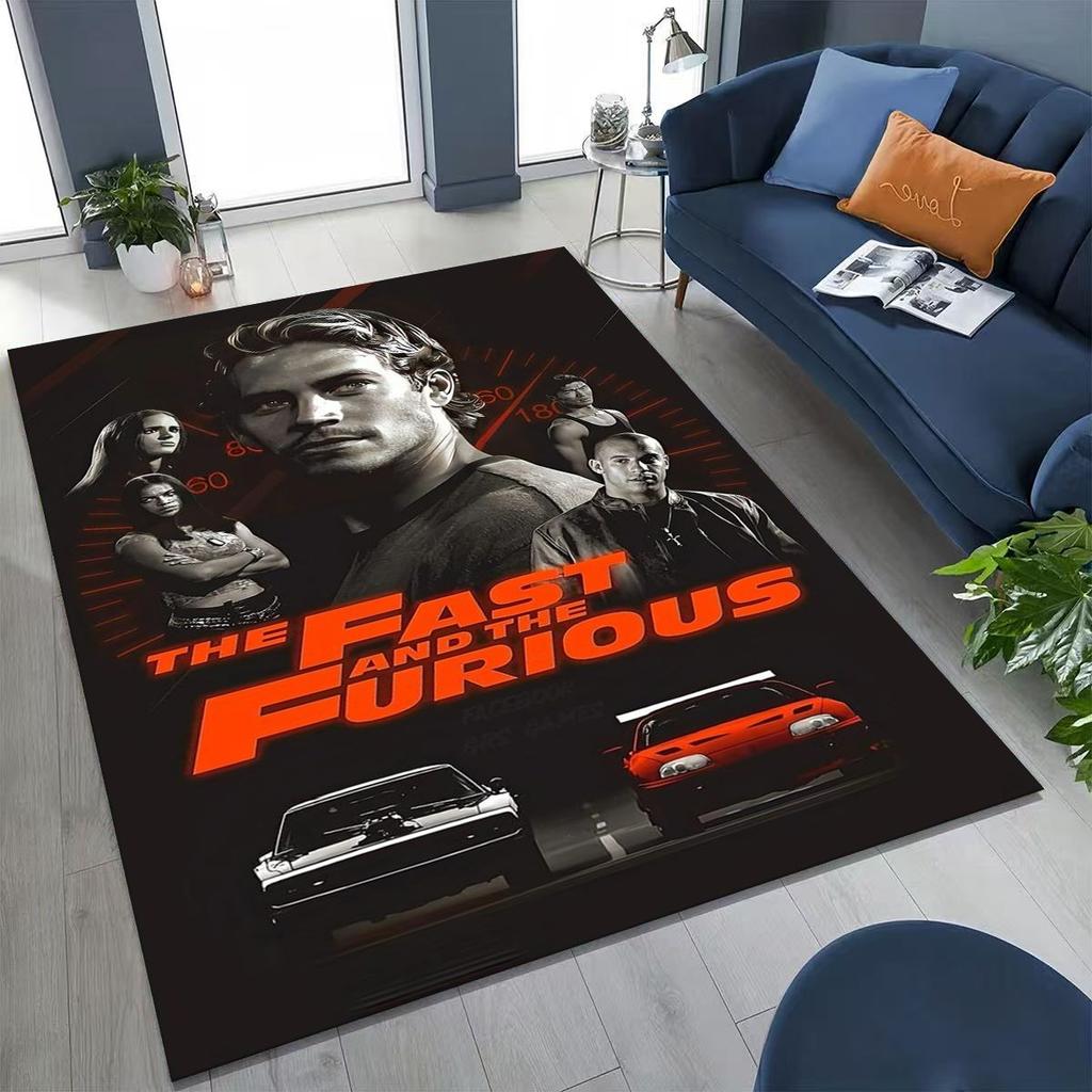 Alfombra Decorativa Rápida y Furiosa X Dominic Art para Dormitorio Sala de Estar Sofá Hogar Felpudo, Alfombrilla de Suelo Grande Antideslizante para Niños