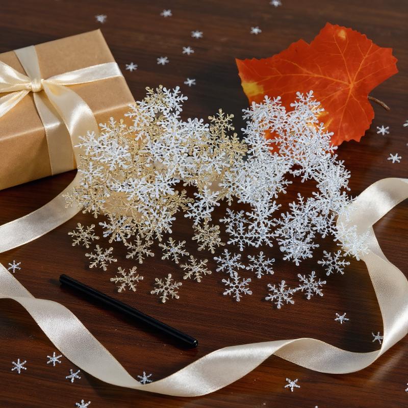 300pcs Winter Christmas Snowflake Flakes, Throwing Paper Scraps At Parties For Wedding Birthday Holiday Party
